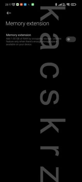 MIUI Ram Extension Feature